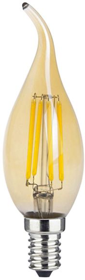 Λαμπτήρας LED Filament E14 Candle 6W 2700K Dimmable Amber Tip