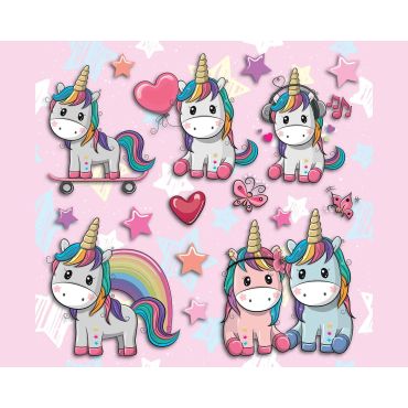 Decorative wall stickers Lovely Unicorn 3D M