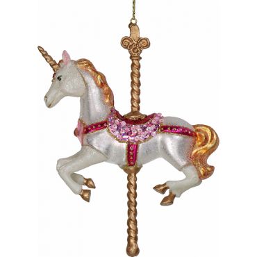 Glass ornament horse carousel