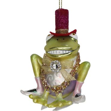 Glass frog ornament