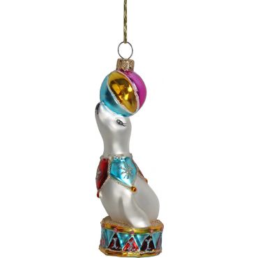 Glass acrobat seal ornament