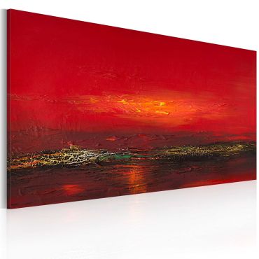 Handmade painting - Red sunset over the sea 120x60