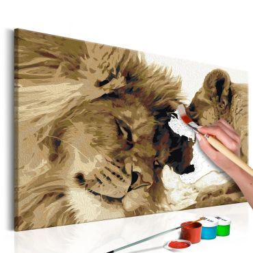 DIY canvas painting - Lions In Love 60x40