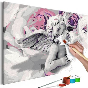 DIY canvas painting - Angel (Flowers In The Background) 60x40