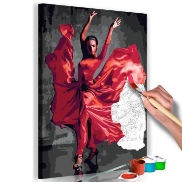 DIY canvas painting - Red Dress 40x60