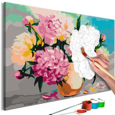 DIY canvas painting - Flowers in Vase 60x40