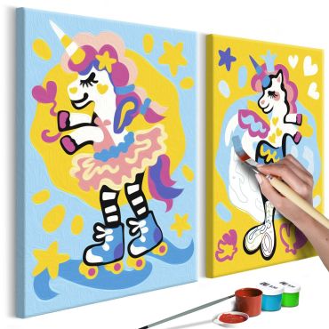 DIY canvas painting - Funny Unicorns 33x23