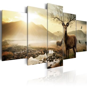 Canvas Print - Tundra and deer