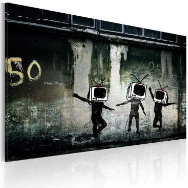 Canvas Print - TV heads dance (Banksy) 60x40