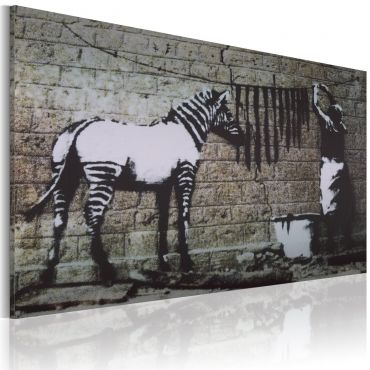 Canvas Print - Zebra washing (Banksy) 60x40
