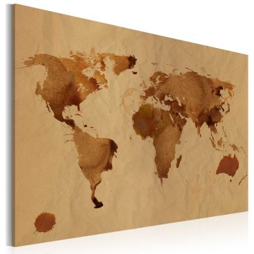 Canvas Print - The World painted with coffee