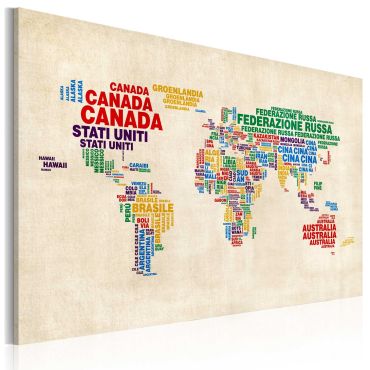 Canvas Print - Italian names of countries in vivid colors