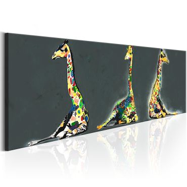 Canvas Print - Colourful Giraffes