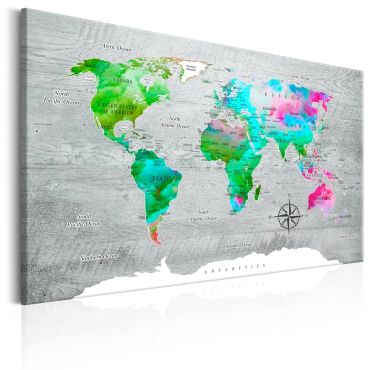 Canvas Print - World Map: Green Paradise