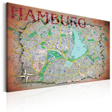 Canvas Print - Map of Hamburg