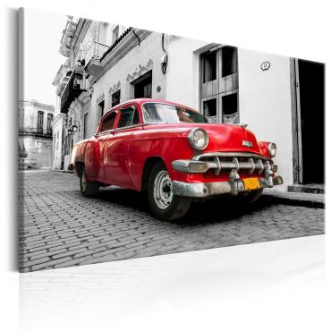 Canvas Print - Cuban Classic Car (Red)