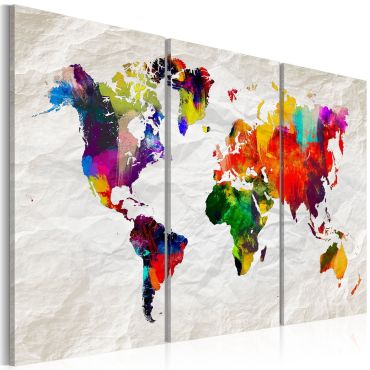 Canvas Print - World Map: Rainbow Madness II