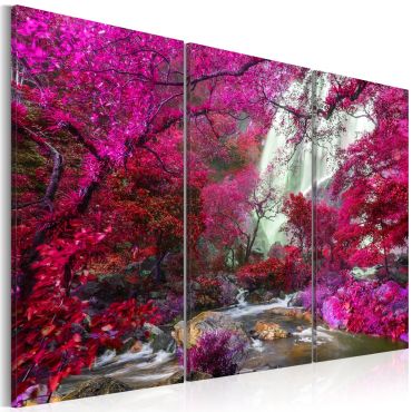 Canvas Print - Beautiful Waterfall: Pink Forest