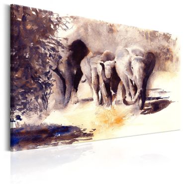 Canvas Print - Watercolour Elephants