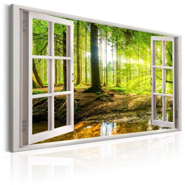 Canvas Print - Window: View on Forest