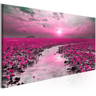 Canvas Print - Lilies and Sunset (1 Part) Wide
