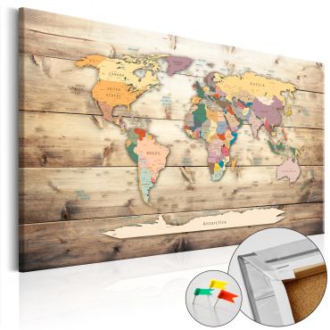 Decorative Pinboard - The World at Your Fingertips [Cork Map]