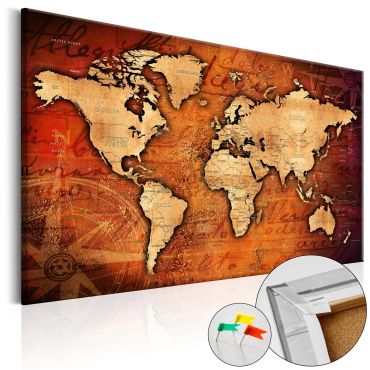 Decorative Pinboard - Amber World [Cork Map]