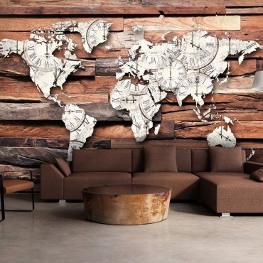 Wallpaper - Map On Wood