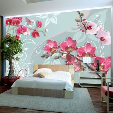 Wallpaper - Pink orchids - variation II