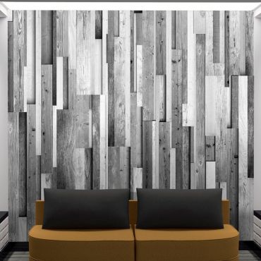 Wallpaper - Gray wood 50x1000
