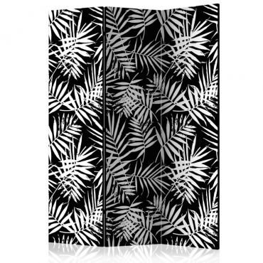 3-partition divider - Black and White Jungle [Room Dividers]