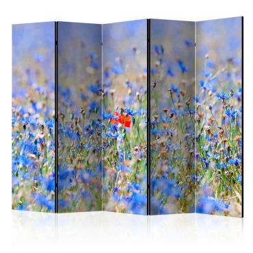 5-part divider - A sky-colored meadow - cornflowers II [Room Dividers]
