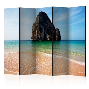 5-section divider - Rock formation by shoreline, Andaman Sea, Thailand II [Room Dividers]