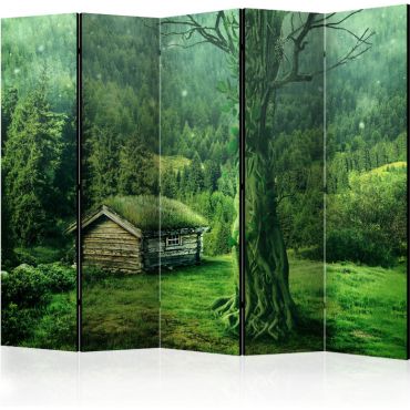 Partition with 5 sections - Green seclusion II [Room Dividers]