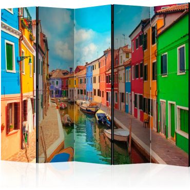 5-part divider - Colorful Canal in Burano II [Room Dividers]