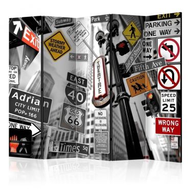 5-section divider - New York Signs II [Room Dividers]