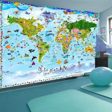 Self-adhesive photo wallpaper - World Map for Kids