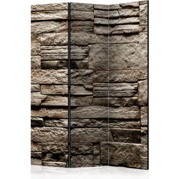 3-part divider - Beautiful Brown Stone [Room Dividers]