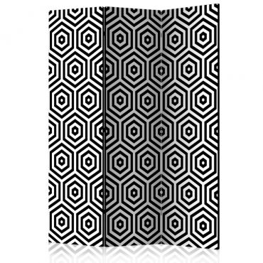 3-partition divider - Black and White Hypnosis [Room Dividers]