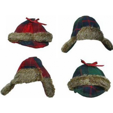 Christmas ornament wool hat with fur braid