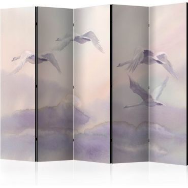 5-part divider - Flying Swans II [Room Dividers]