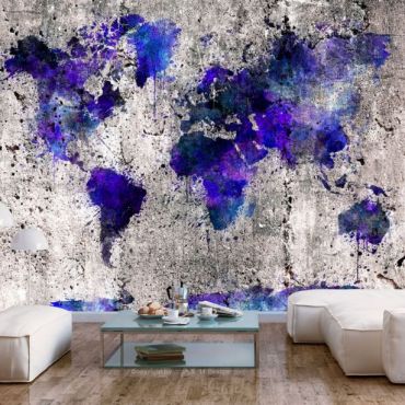 Self-adhesive photo wallpaper - World Map: Ink Blots