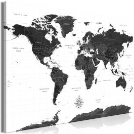 Canvas Print - Black and White Map (1 Part) Wide