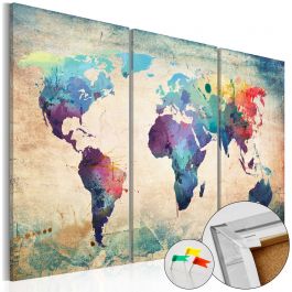Decorative Pinboard - Rainbow Map [Cork Map]
