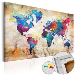 Decorative Pinboard - World Map: Urban Style  [Cork Map]