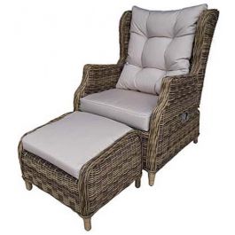 Quote armchair with footrest