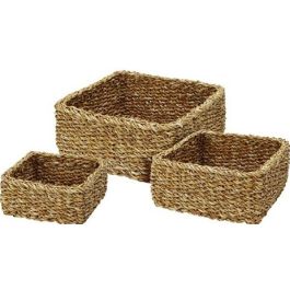 Square wicker basket set of 3 pcs
