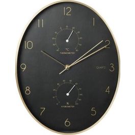 Wall clock with thermometer and hygrometer