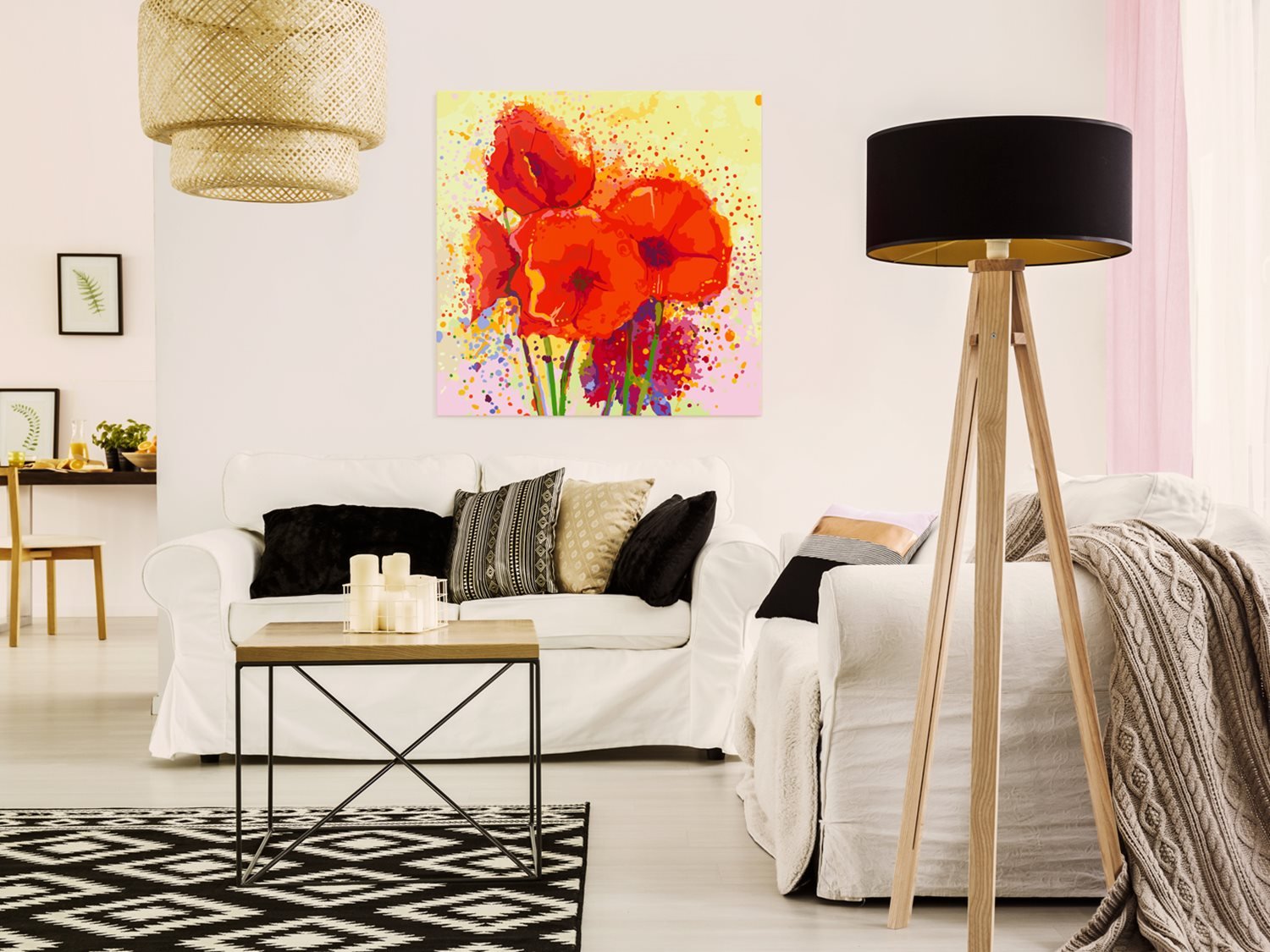 Πίνακας για να τον ζωγραφίζεις - Poppies (modern) 60x60 φωτογραφία