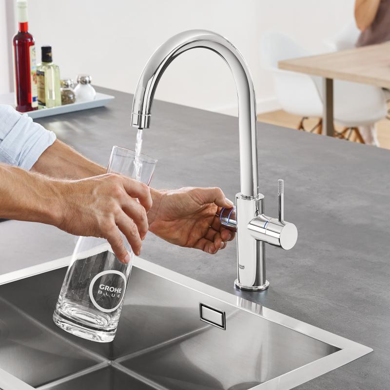 Μπαταρία κουζίνας Grohe Blue Home II με φίλτρο και ψύκτη φωτογραφία